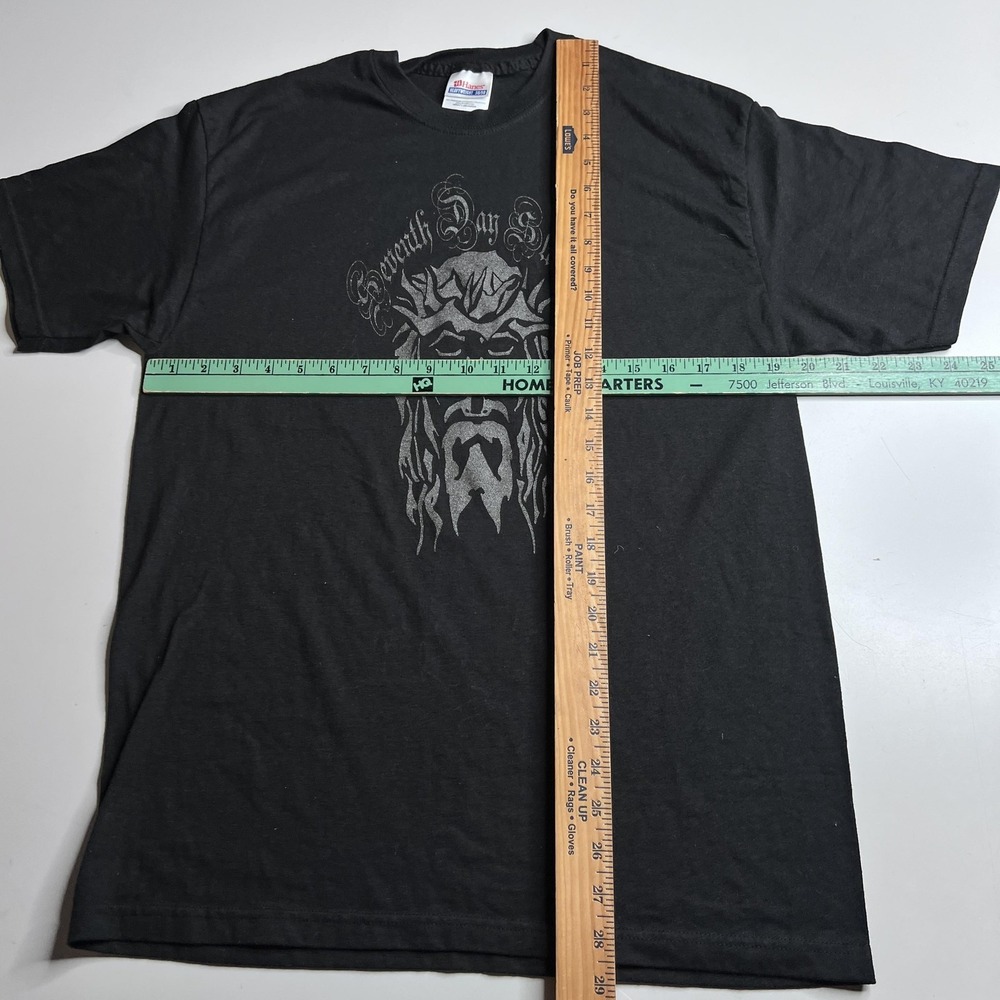 Seventh Day Slumber Shirt Mens L Black Jesus Christian Band Graphic Tee Hanes - Picture 4 of 4